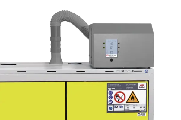 Filter unit with ventilator and exhaust air monitoring unit