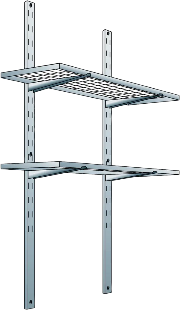 Regalsystem mit 2 Lagerebenen für Sicherheits-Lagercontainer