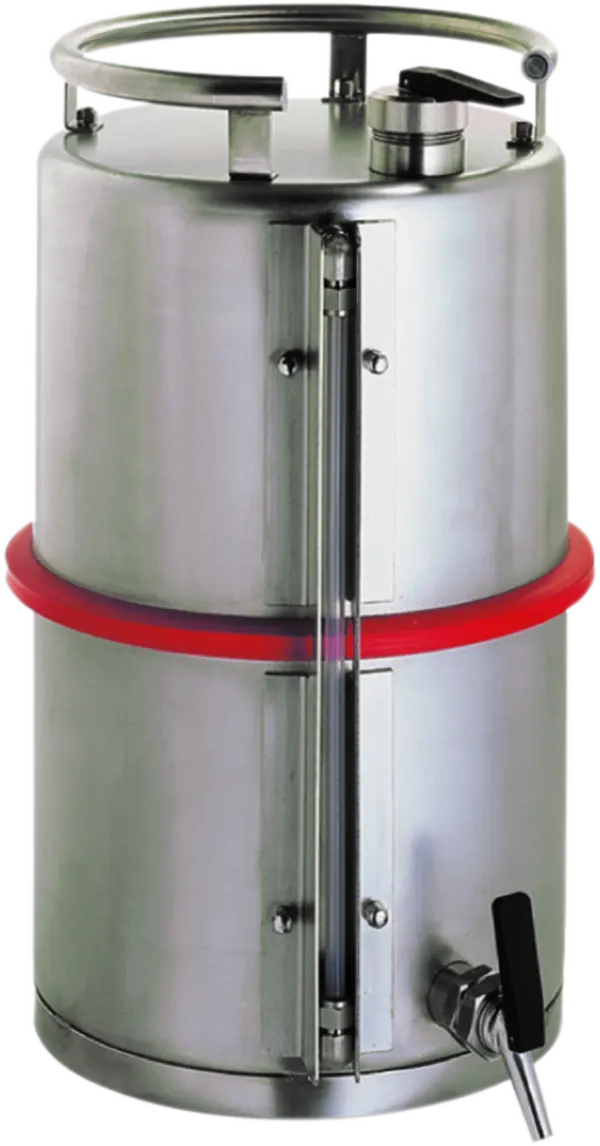 Verteilerbehälter aus Edel- stahl m.Inhaltsanz., Inh.:25 l